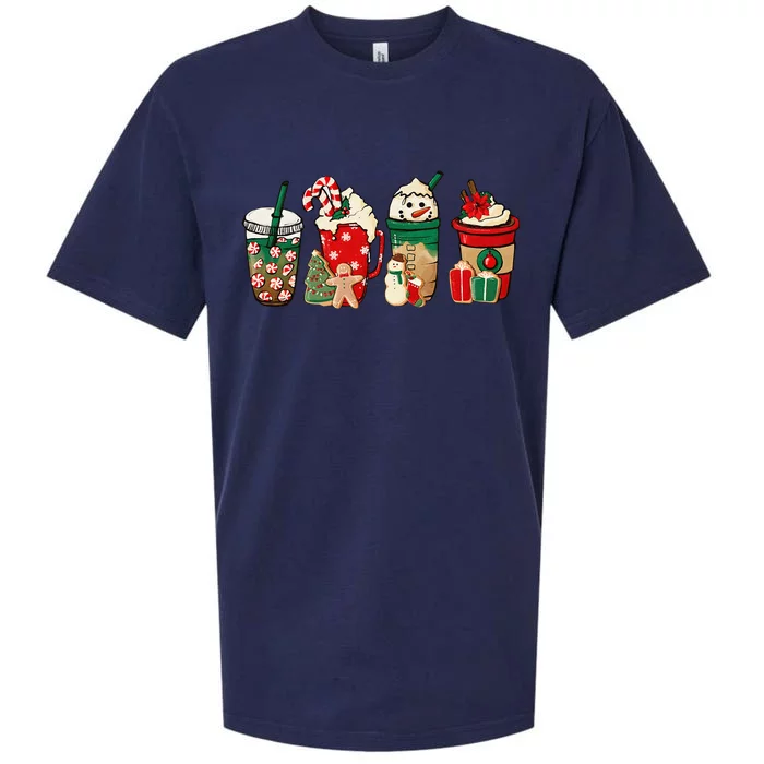 Funny Christmas Coffee Lover Cute Snowman Latte Xmas Holiday Sueded Cloud Jersey T-Shirt