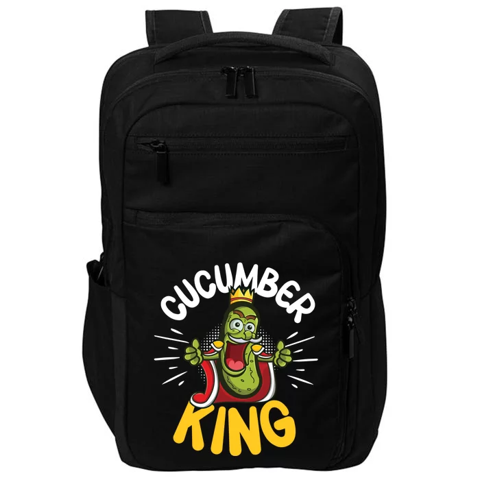 Funny Cucumber Dad King Vegetable Fathers' Day Gardener Cute Gift Impact Tech Backpack