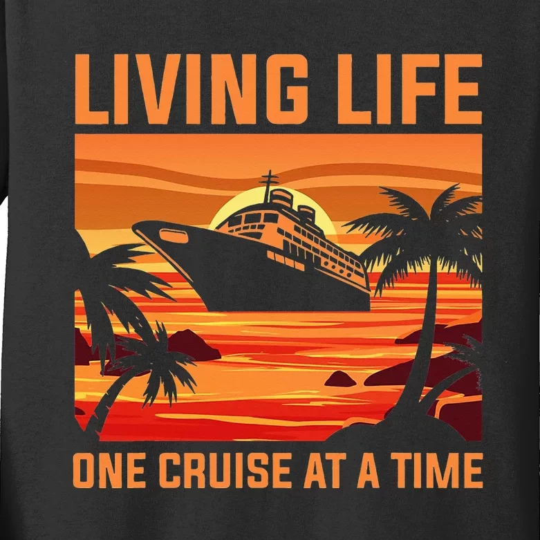 Funny Cruising Designs  Cruise Ship Cruising Lovers Kids Long Sleeve Shirt