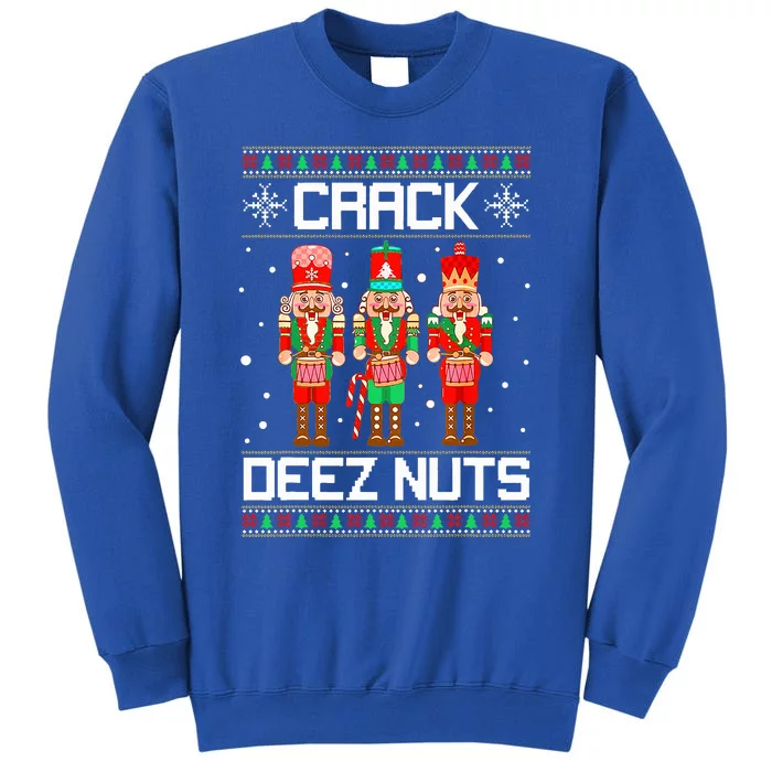 Funny Crack Deez Nuts Ugly Christmas Sweater Xmas Nutcracker Sweatshirt