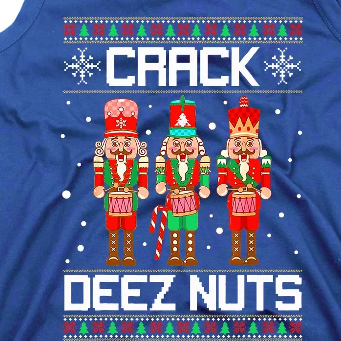 Funny Crack Deez Nuts Ugly Christmas Sweater Xmas Nutcracker Tank Top