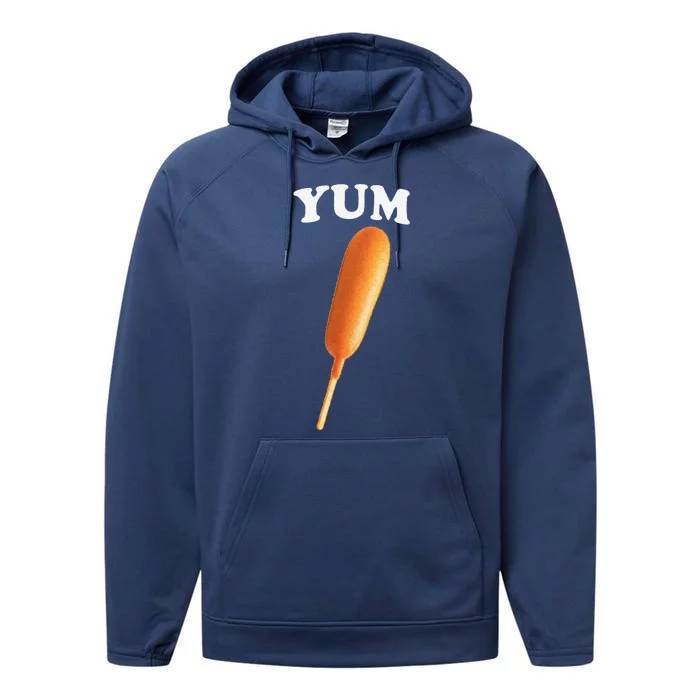 Funny Corn Dog Pronto Pup Gift Performance Fleece Hoodie