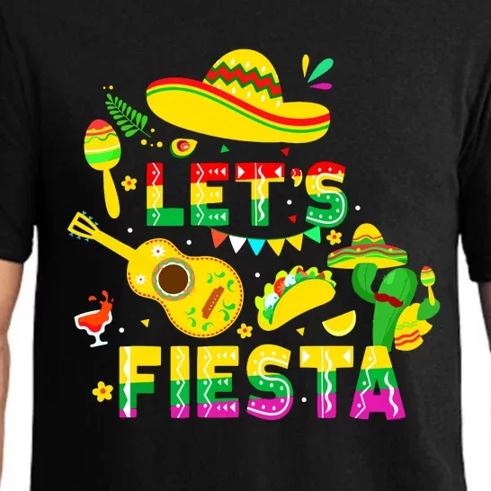 Funny Cinco De Mayo Mexican Guitar Cactus Lets Fiesta Pajama Set