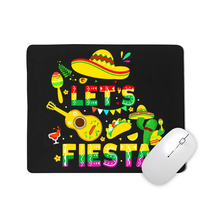 Funny Cinco De Mayo Mexican Guitar Cactus Lets Fiesta Mousepad