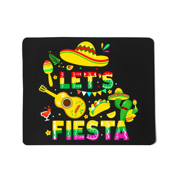 Funny Cinco De Mayo Mexican Guitar Cactus Lets Fiesta Mousepad