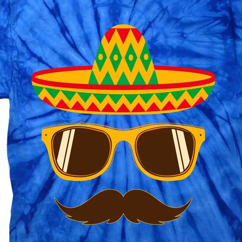 Funny Cinco De Mayo Party Mustache Face Dad Papa Cito Gift Tie-Dye T-Shirt