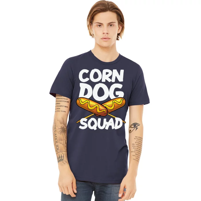 Funny Corn Dog Squad Women Hot Dog Sausage Crew Premium T-Shirt