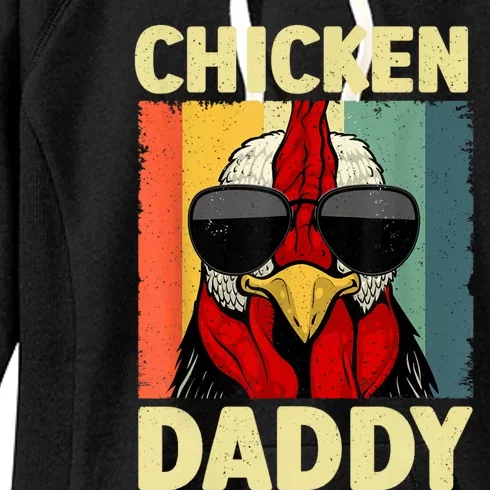 Funny Chicken Daddy Design For Dad Farmer Chicken Lover Women's Fleece Hoodie