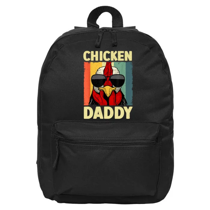 Funny Chicken Daddy Design For Dad Farmer Chicken Lover 16 in Basic Backpack