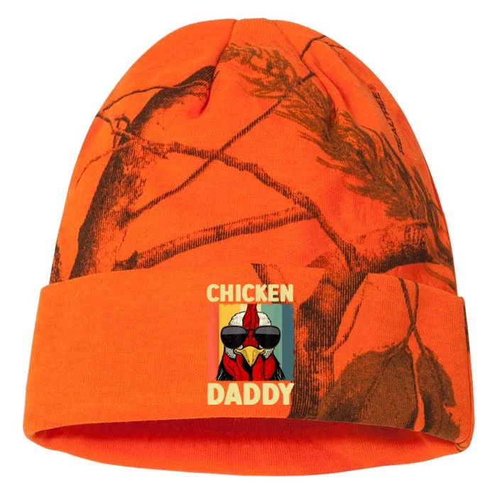 Funny Chicken Daddy Design For Dad Farmer Chicken Lover Kati - 12in Camo Beanie