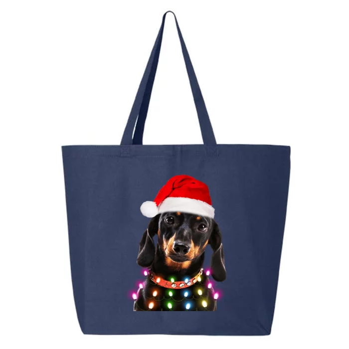 Funny Cute Dachshund Christmas Lights Gift 25L Jumbo Tote