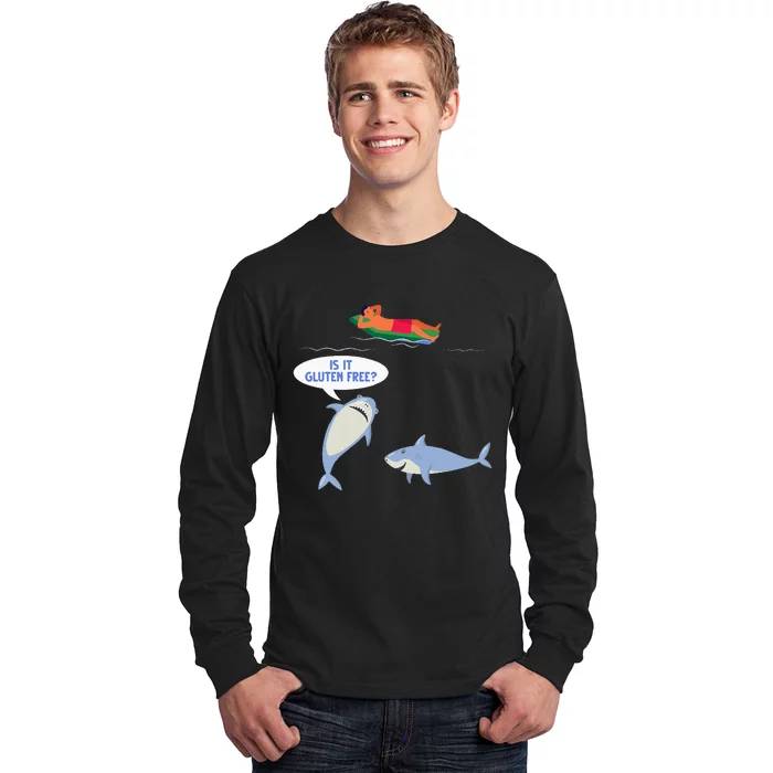 Funny Celiac Disease Wheat Free Shark Animal Gluten Free Long Sleeve Shirt