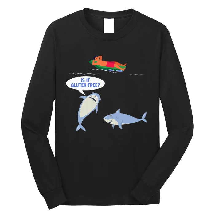 Funny Celiac Disease Wheat Free Shark Animal Gluten Free Long Sleeve Shirt