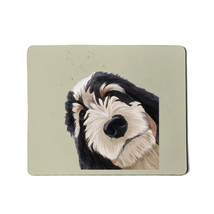 Funny Curious Dog Bernedoodle Mousepad