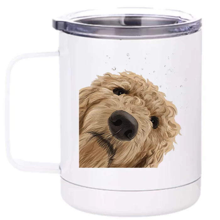 Funny Curious Dog Labradoodle Front & Back 12oz Stainless Steel Tumbler Cup