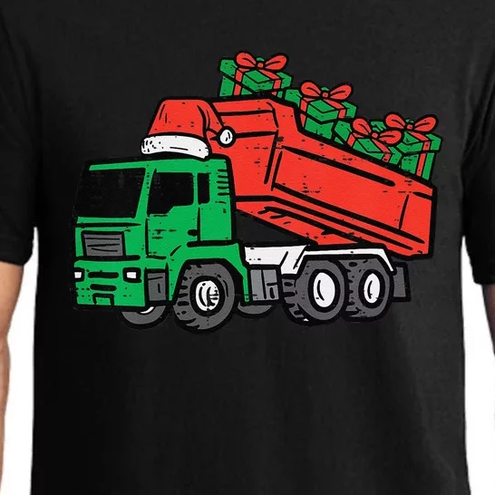 Funny Christmas Dump Truck Santa Funny Xmas Pajama Set