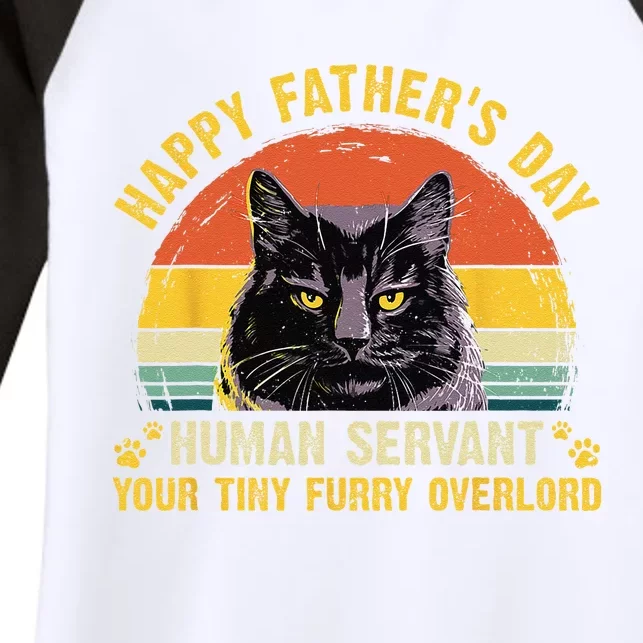 Furry Cat Dad Kitten Lover Papa Grandpa Happy Fathers Day Women's Tri-Blend 3/4-Sleeve Raglan Shirt