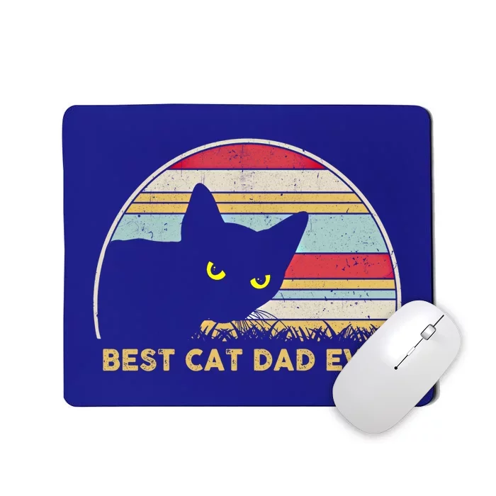 Funny Cat Dad Best Cat Dad Ever Cool Vintage Retro Cat Daddy Cool Gift Mousepad