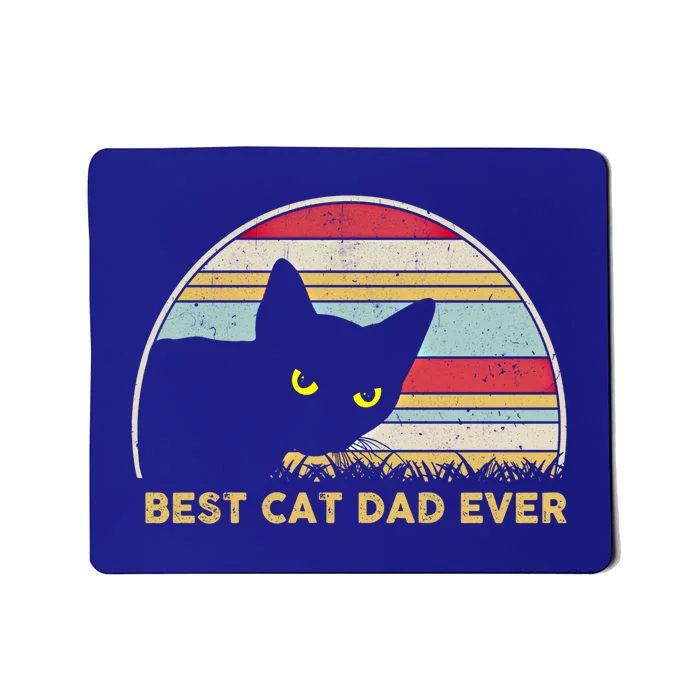 Funny Cat Dad Best Cat Dad Ever Cool Vintage Retro Cat Daddy Cool Gift Mousepad