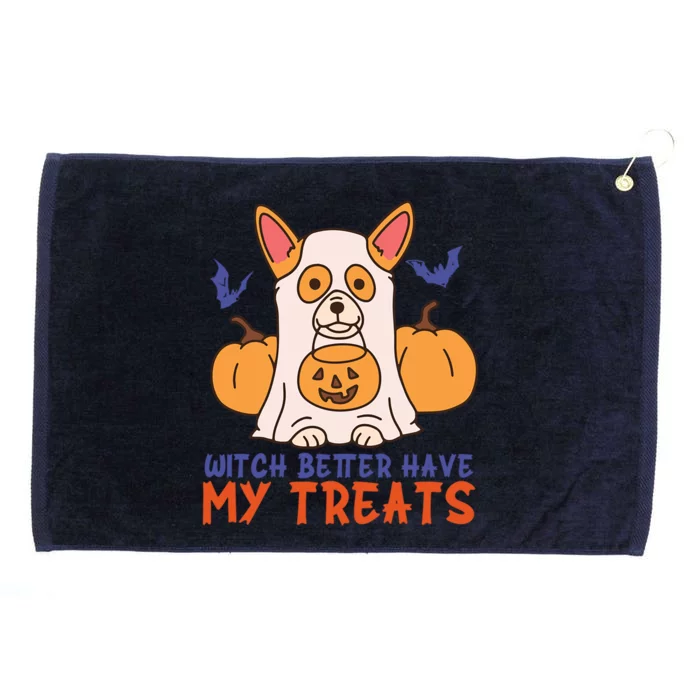 Funny Corgi Dog Lover Witch Better Have My Treats Halloween Gift Grommeted Golf Towel