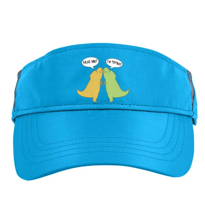 Funny Cute Dinosaur Trex Hug Me I'm Trying Adult Drive Performance Visor