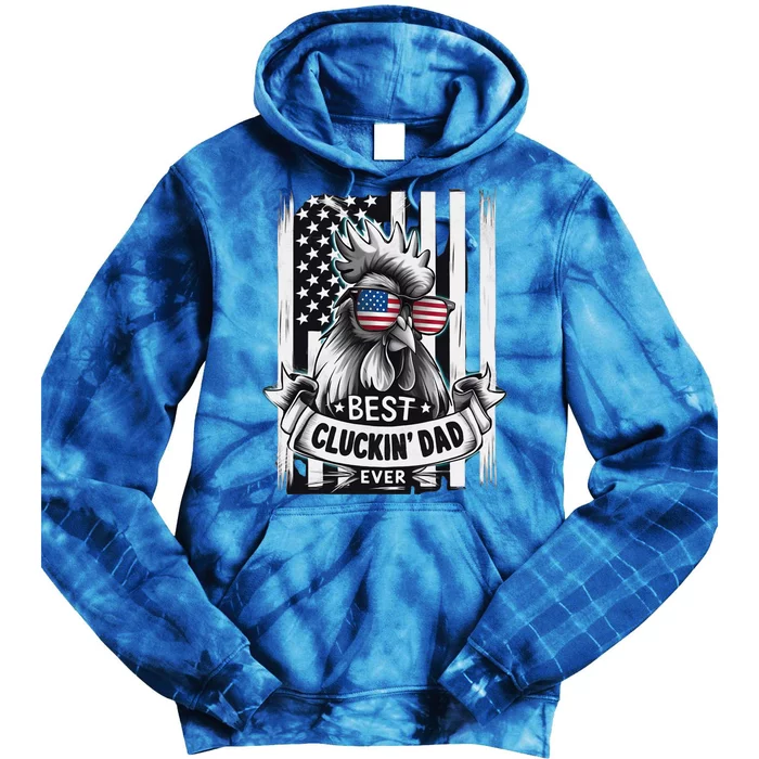 Farmer Chicken Dad Rooster Daddy Tie Dye Hoodie