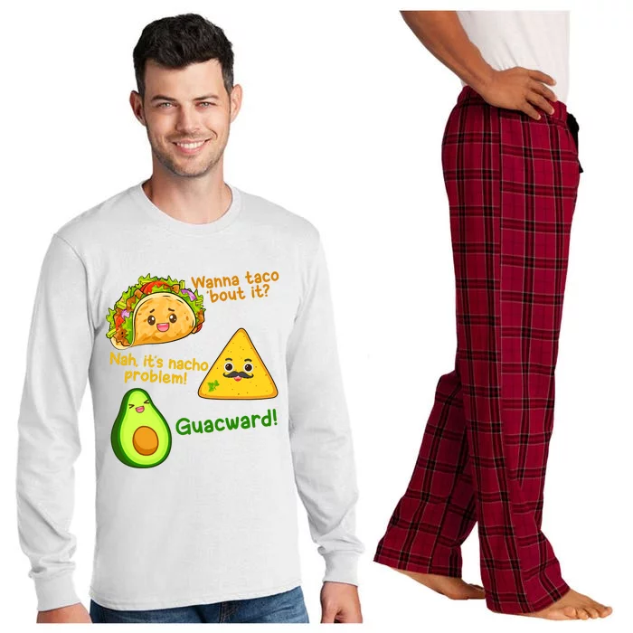 Funny Cinco De Mayo Outfit Wanna Taco Bout It Nacho Problem! Long Sleeve Pajama Set