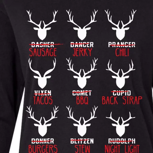 Funny Christmas Deer Hunters All Of SantaS Reindeer Womens Cotton Relaxed Long Sleeve T-Shirt