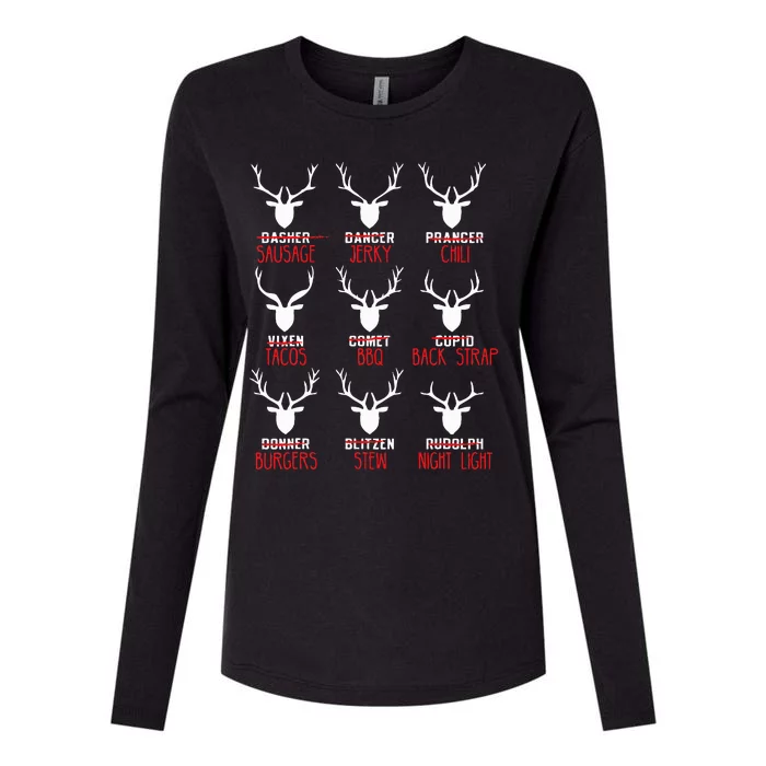 Funny Christmas Deer Hunters All Of SantaS Reindeer Womens Cotton Relaxed Long Sleeve T-Shirt