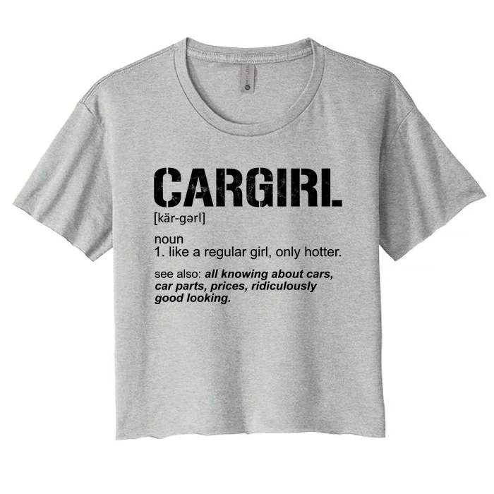 Funny Car Definition Car Parts Car Lover Hotter Car Gift Women's Crop Top Tee