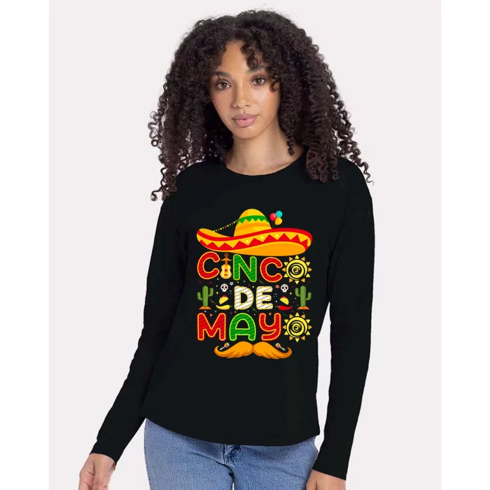 Festive Cinco De Mayo Celebration Graphic Womens Cotton Relaxed Long Sleeve T-Shirt