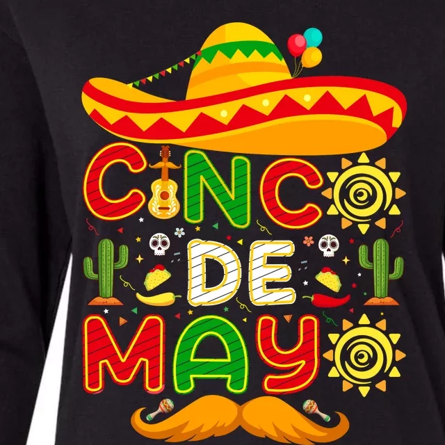 Festive Cinco De Mayo Celebration Graphic Womens Cotton Relaxed Long Sleeve T-Shirt