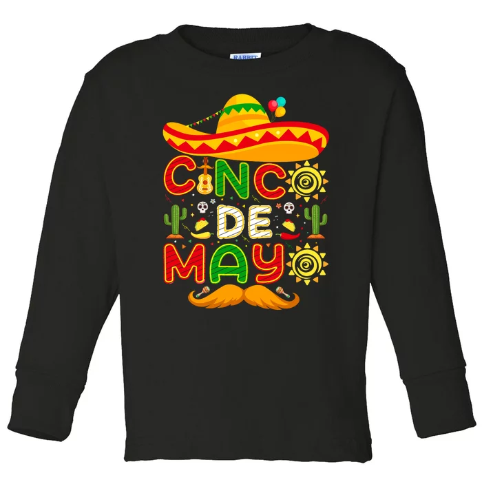 Festive Cinco De Mayo Celebration Graphic Toddler Long Sleeve Shirt