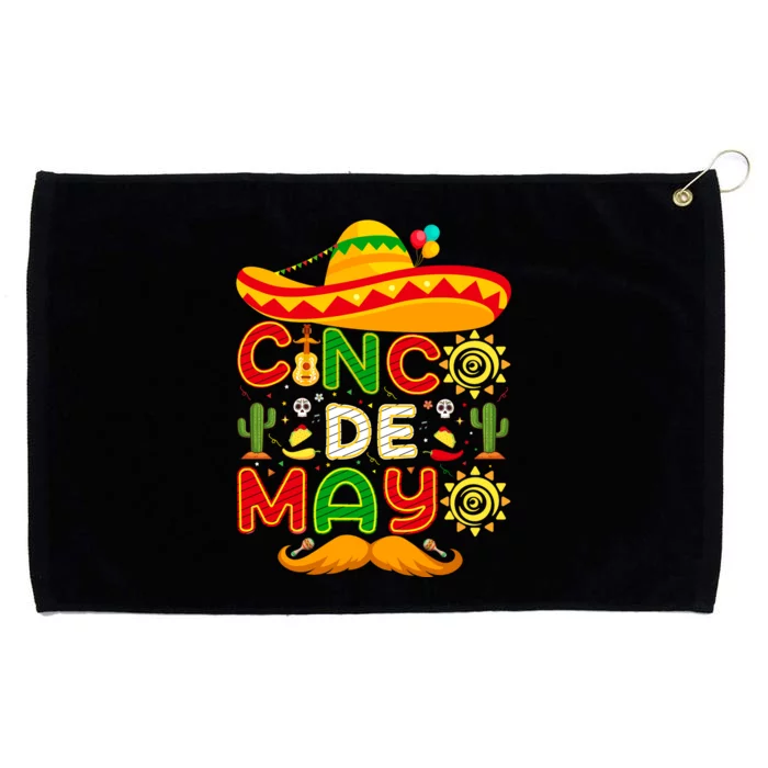 Festive Cinco De Mayo Celebration Graphic Grommeted Golf Towel