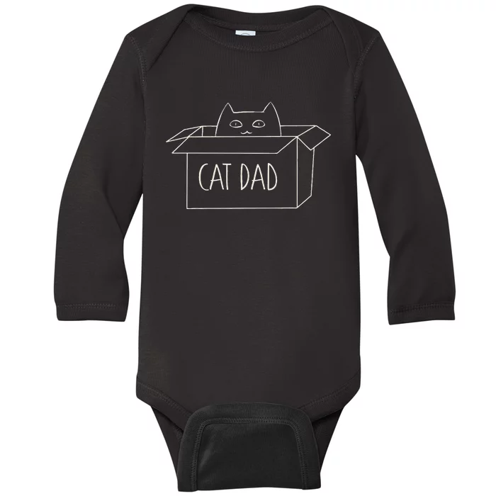 Funny Cat Dad Gift for Father's Day Baby Long Sleeve Bodysuit