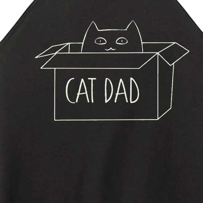 Funny Cat Dad Gift for Father's Day Women’s Perfect Tri Rocker Tank