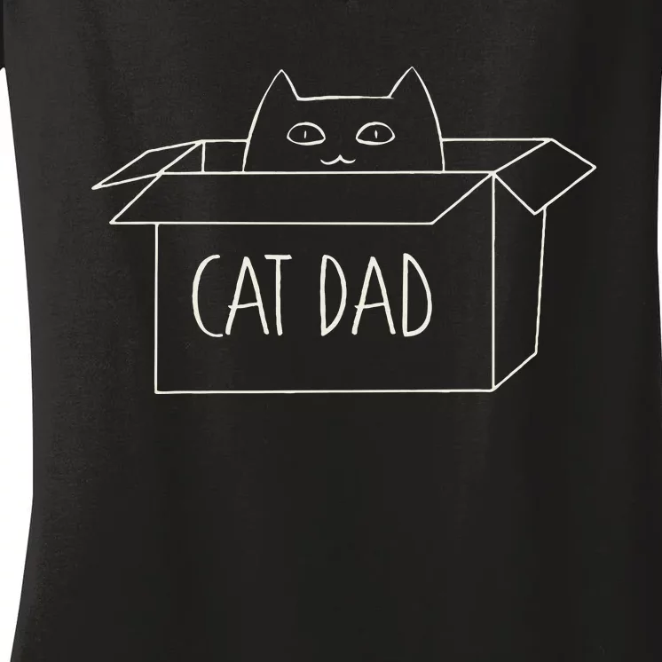 Funny Cat Dad Gift for Father's Day Women's V-Neck T-Shirt