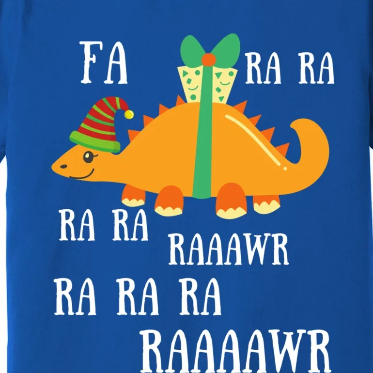 Funny Cute Dinosaur Fa Ra Ra Rawr Rawr Christmas Stegosaurus Meaningful Gift Premium T-Shirt