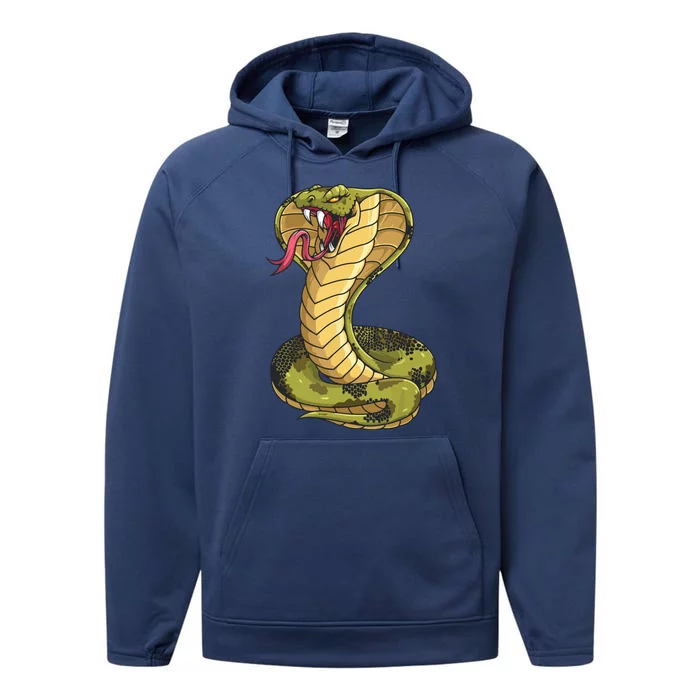 Funny Cobra Design For Men Women King Snake Cobra Lover Performance Fleece Hoodie