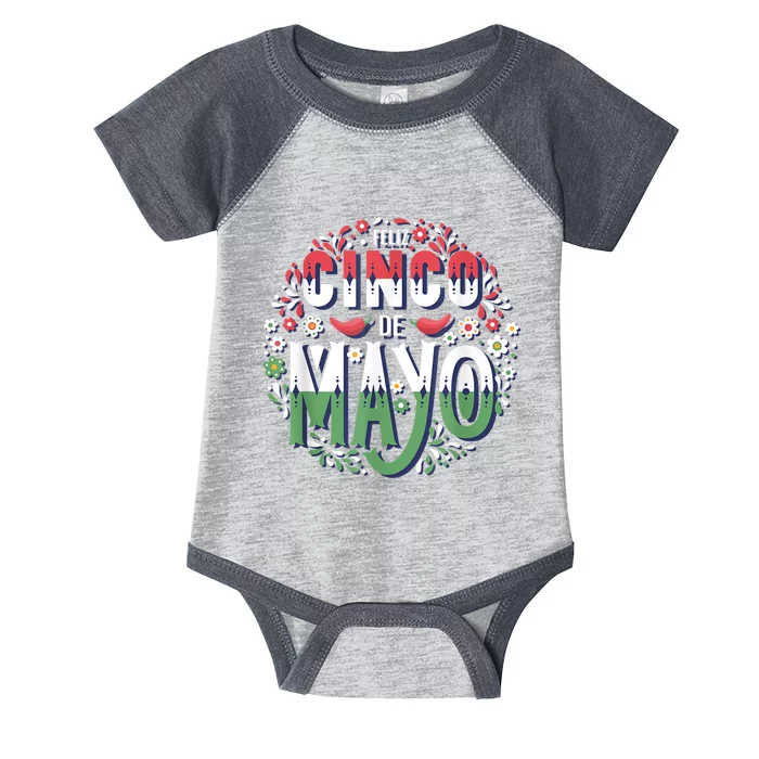 Feliz Cinco De Mayo Party, Mexican Holiday, 5 De Mayo Fiesta Infant Baby Jersey Bodysuit