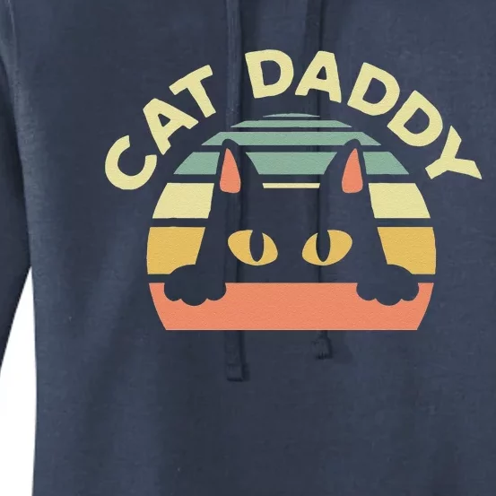 Funny Cat Daddy Cat Enthusiast Feline Lover Father Animal Women's Pullover Hoodie