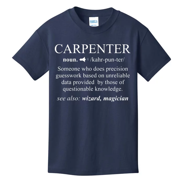 Funny Carpenter Definition Shirts Woodworking Carpentry Gift Kids T-Shirt