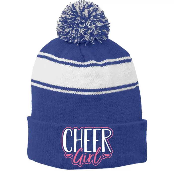 Funny Cheerleading Daughter Cheer Mom Gift Stripe Pom Pom Beanie