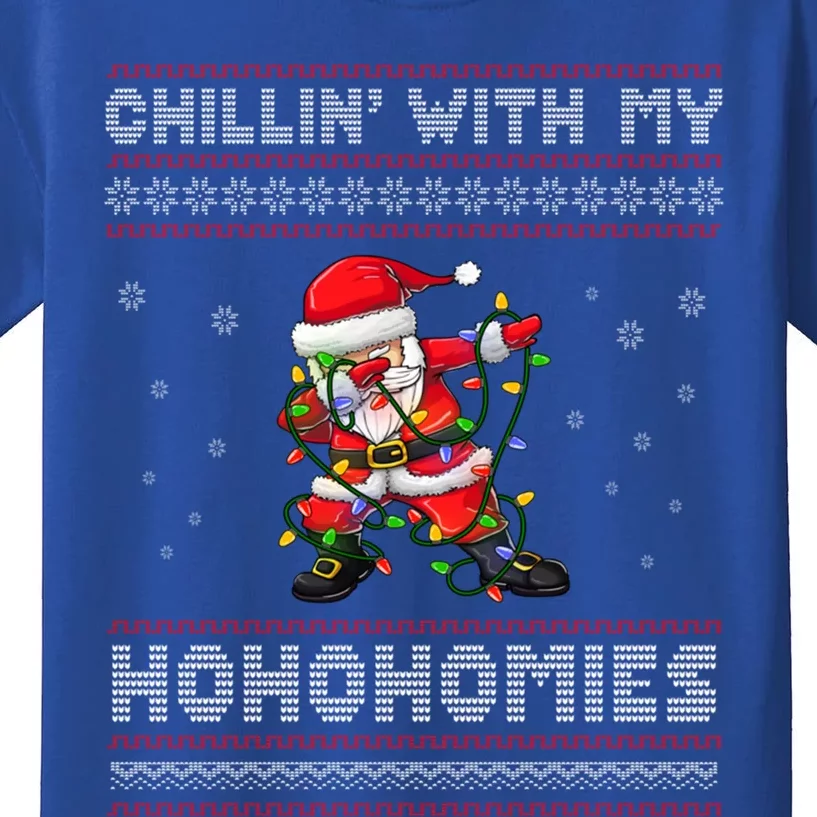 Funny Christmas Dabbing Santa Chillin With My Ho Ho Homies Gift Kids T-Shirt