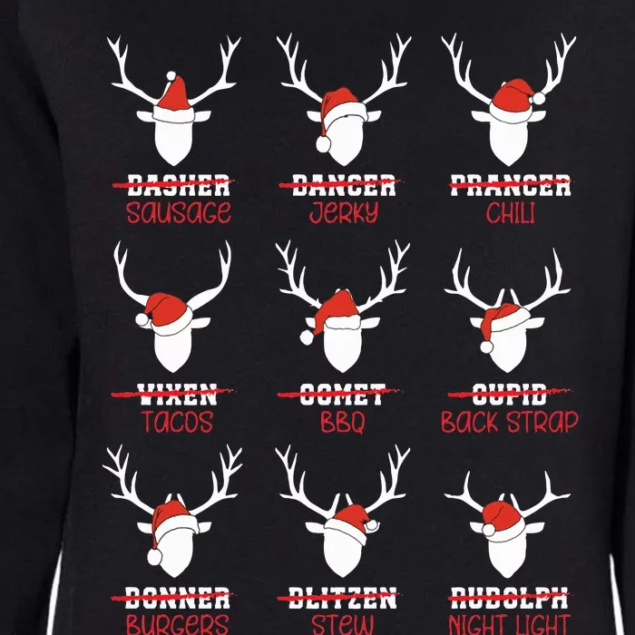 Funny Christmas Deer Hunters All of Santa's Reindeer Adults Womens California Wash Sweatshirt