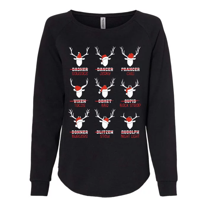 Funny Christmas Deer Hunters All of Santa's Reindeer Adults Womens California Wash Sweatshirt