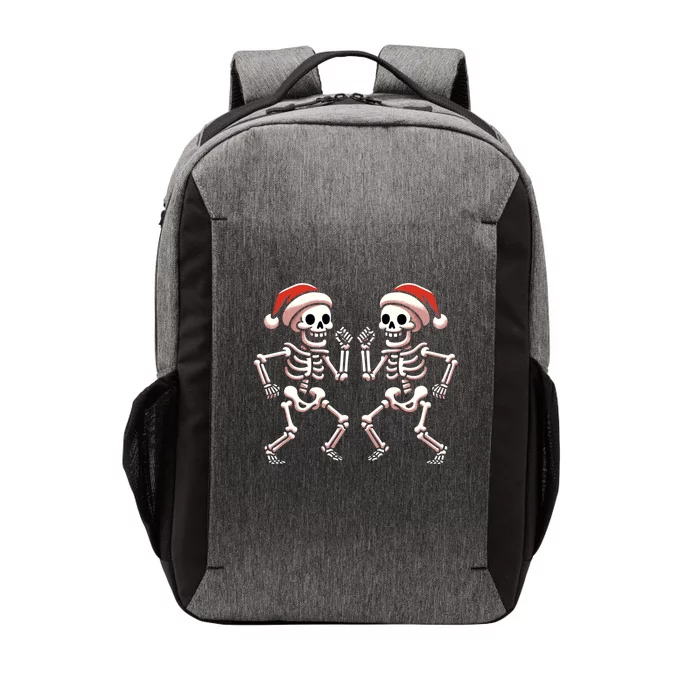 Funny Christmas Dancing Skeletons Santa Hat Xmas Cute Gift Vector Backpack