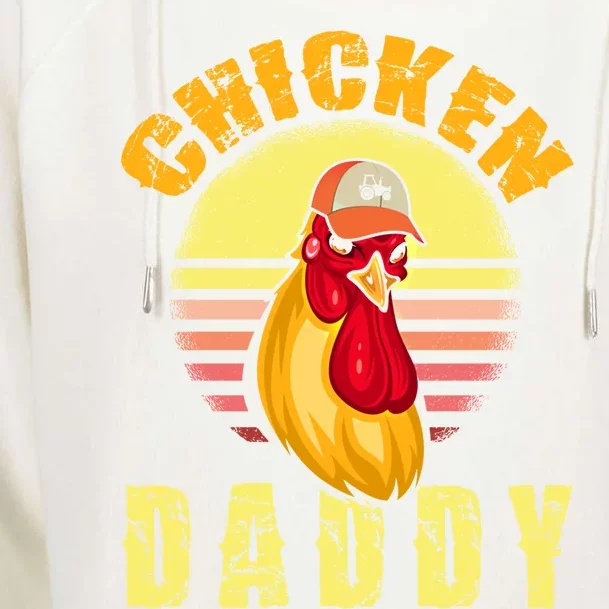 Funny Chicken Daddy Farmer King Of Farm Chicks Poultry Farm Meaningful Gift Womens Funnel Neck Pullover Hood