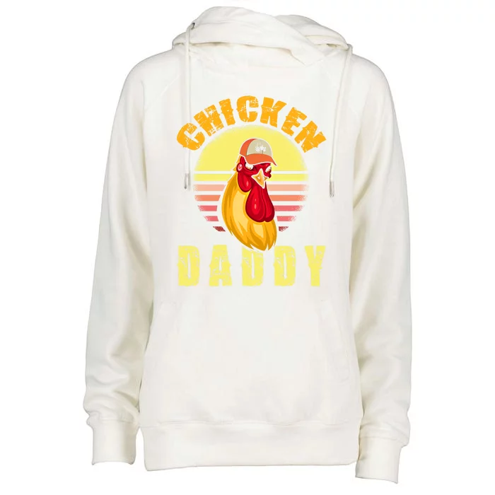 Funny Chicken Daddy Farmer King Of Farm Chicks Poultry Farm Meaningful Gift Womens Funnel Neck Pullover Hood