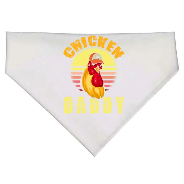 Funny Chicken Daddy Farmer King Of Farm Chicks Poultry Farm Meaningful Gift USA-Made Doggie Bandana